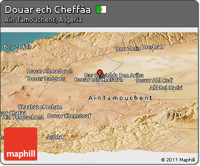 Satellite Panoramic Map of Douar Ech Cheffâa