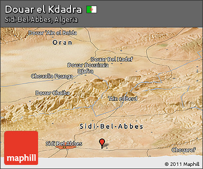 Satellite Panoramic Map of Douar El Kdadra