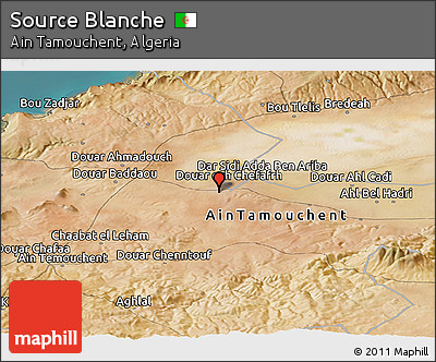 Satellite Panoramic Map of Source Blanche