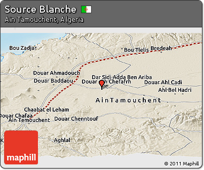 Shaded Relief Panoramic Map of Source Blanche