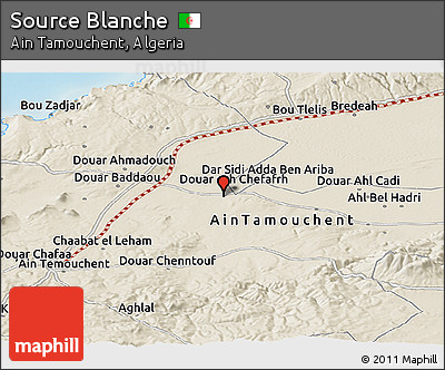 Shaded Relief Panoramic Map of Source Blanche