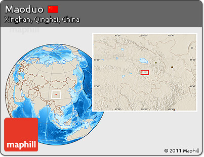 Shaded Relief Location Map of Maoduo