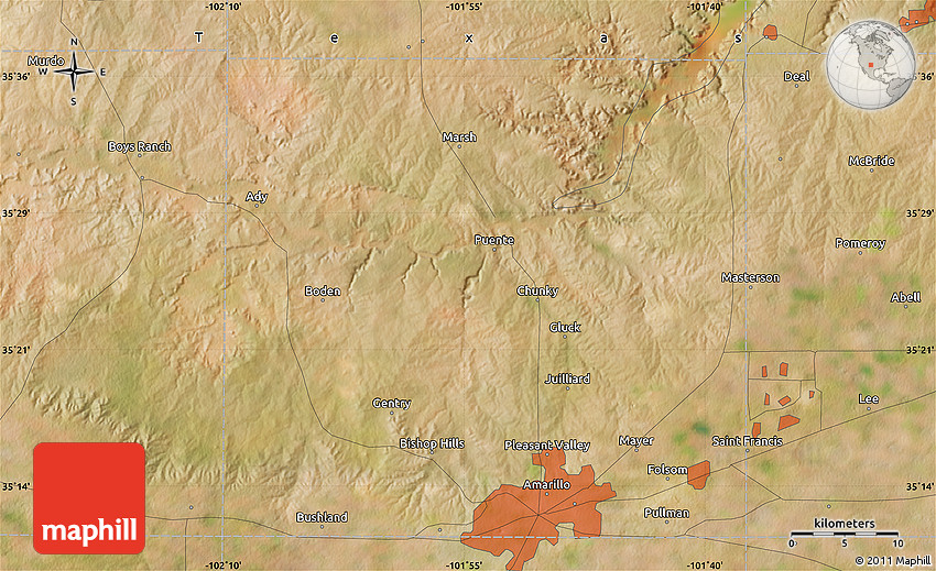 Satellite Map of Amarillo