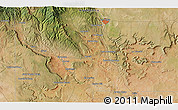 Satellite 3D Map of the area around 35° 24' 37" N, 105° 19' 29" W