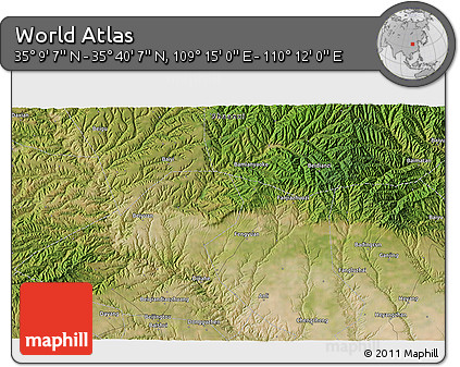 Satellite 3D Map of the Area around 35° 24' 37" N, 109° 43' 29" E