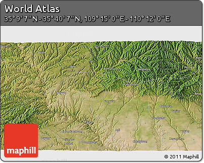 Satellite 3D Map of the Area around 35° 24' 37" N, 109° 43' 29" E
