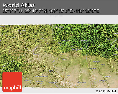Satellite 3D Map of the Area around 35° 24' 37" N, 109° 43' 29" E