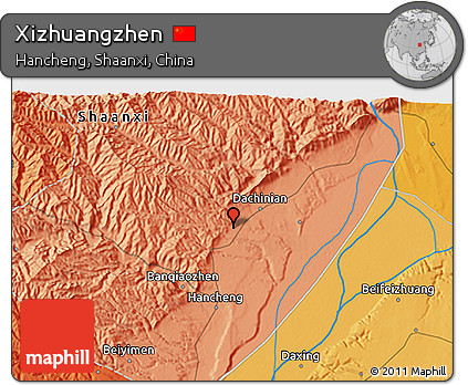 Political 3D Map of Xizhuangzhen