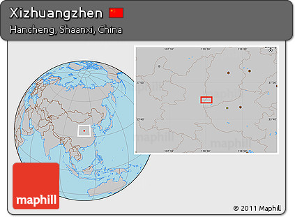 Gray Location Map of Xizhuangzhen