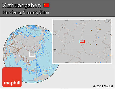 Gray Location Map of Xizhuangzhen