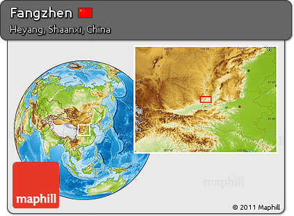 Physical Location Map of Fangzhen