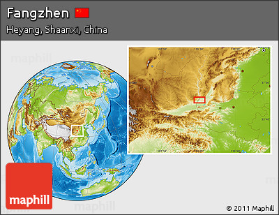 Physical Location Map of Fangzhen