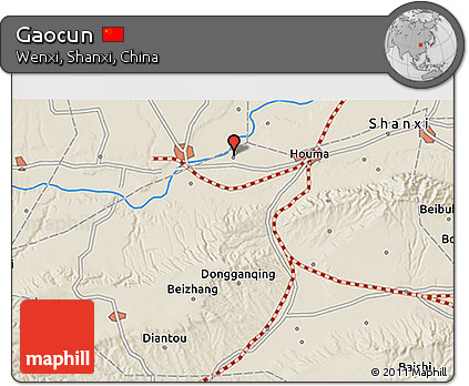 Shaded Relief 3D Map of Gaocun