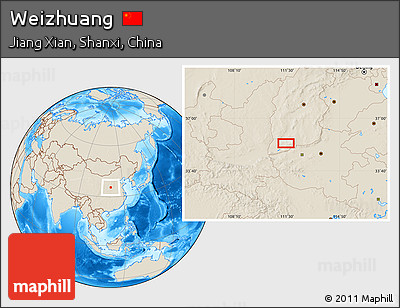Shaded Relief Location Map of Weizhuang