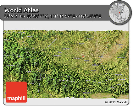 Satellite 3D Map of the Area around 35° 24' 37" N, 112° 16' 30" E