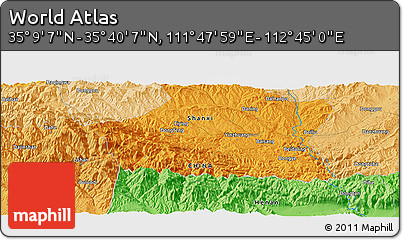 Political Panoramic Map of the Area around 35° 24' 37" N, 112° 16' 30" E