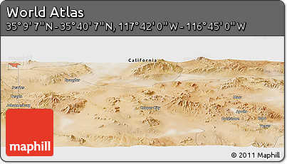 Satellite Panoramic Map of the Area around 35° 24' 37" N, 117° 13' 29" W