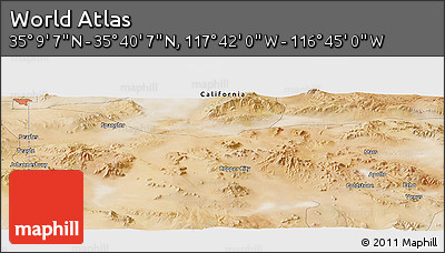 Satellite Panoramic Map of the Area around 35° 24' 37" N, 117° 13' 29" W
