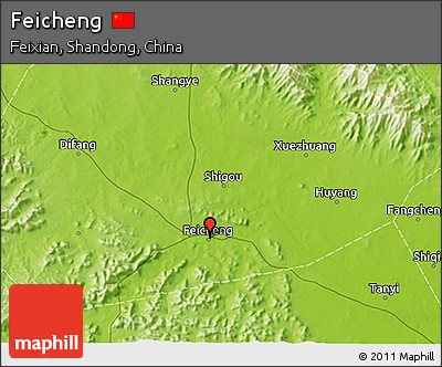 Physical 3D Map of Feicheng