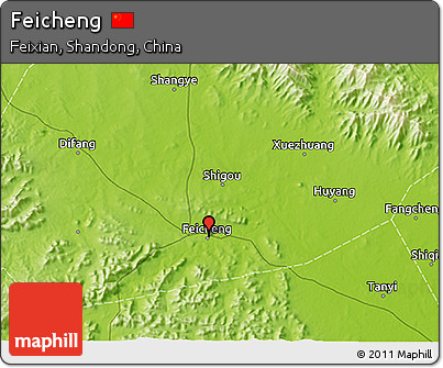 Physical 3D Map of Feicheng