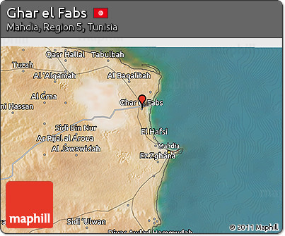 Satellite 3D Map of Ghar El Fabs