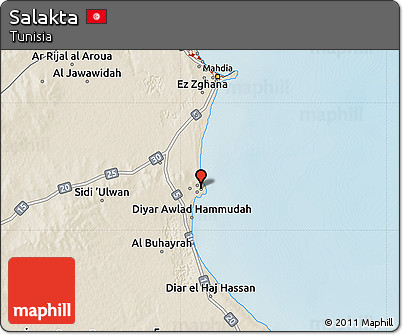 Shaded Relief Map of Salakta