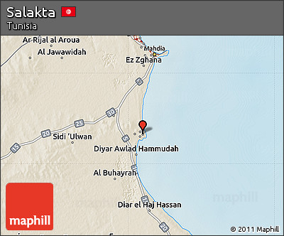 Shaded Relief Map of Salakta