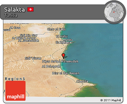 Satellite Panoramic Map of Salakta