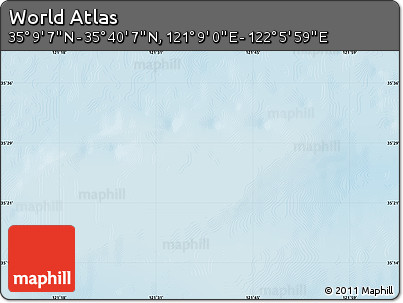 Physical Map of the Area around 35° 24' 37" N, 121° 37' 30" E