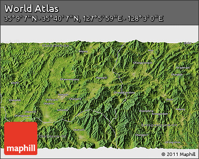 Satellite 3D Map of the Area around 35° 24' 37" N, 127° 34' 30" E