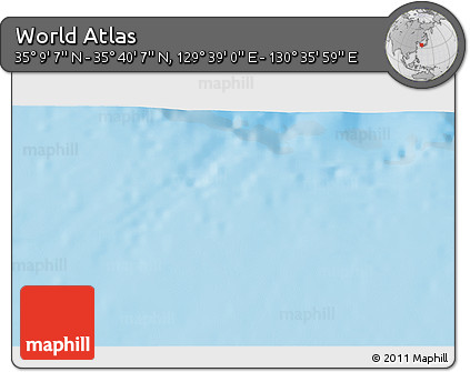 Physical 3D Map of the Area around 35° 24' 37" N, 130° 7' 30" E