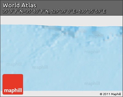 Physical 3D Map of the Area around 35° 24' 37" N, 130° 7' 30" E