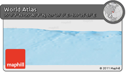 Physical Panoramic Map of the Area around 35° 24' 37" N, 130° 7' 30" E