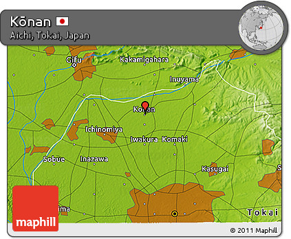 Physical 3D Map of Kōnan