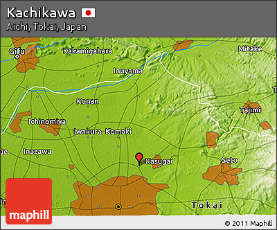 Physical 3D Map of Kachikawa