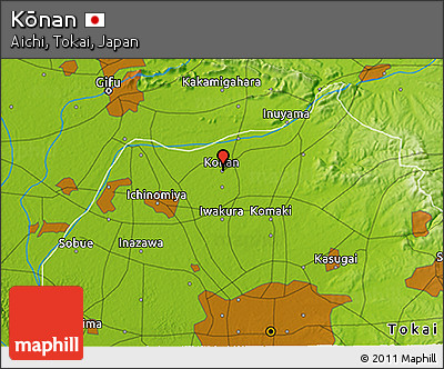 Physical 3D Map of Kōnan