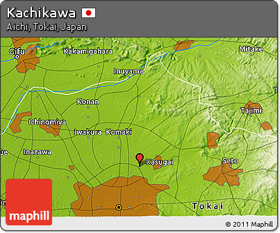 Physical 3D Map of Kachikawa
