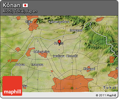 Satellite 3D Map of Kōnan