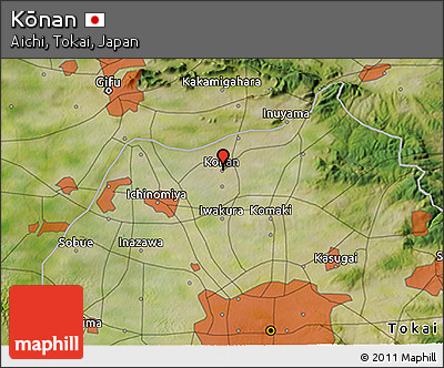 Satellite 3D Map of Kōnan
