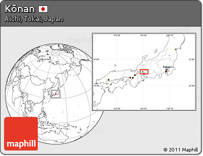 Blank Location Map of Kōnan