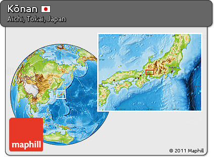 Physical Location Map of Kōnan