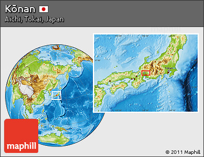 Physical Location Map of Kōnan