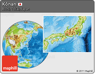 Physical Location Map of Kōnan