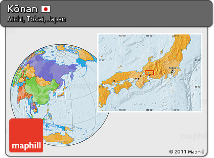 Political Location Map of Kōnan