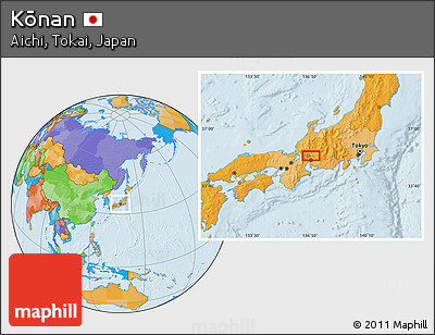 Political Location Map of Kōnan