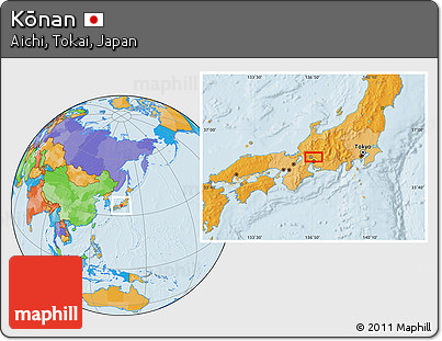 Political Location Map of Kōnan