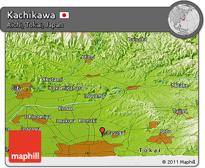 Physical Panoramic Map of Kachikawa