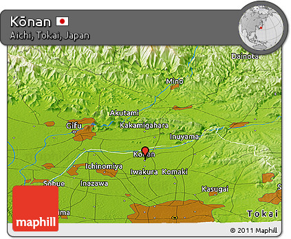 Physical Panoramic Map of Kōnan