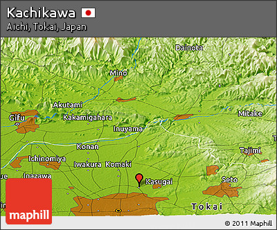 Physical Panoramic Map of Kachikawa