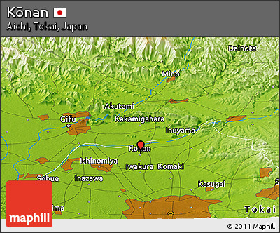 Physical Panoramic Map of Kōnan